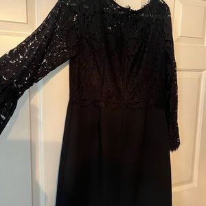 Ladies black lace and crepe dress-Size 10-TALBOTS -NWT